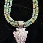 Arrowhead Pendant with 3 Strand Turquoise
