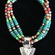 Arrowhead with Crossed Arrows on Multi-strand Necklace